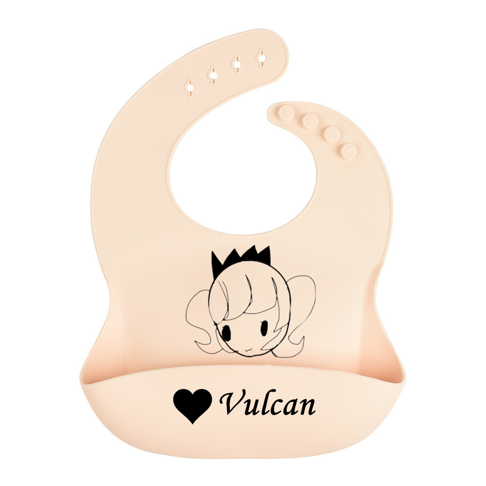 Baby Food Name - Babero de silicona con cualquier nombre