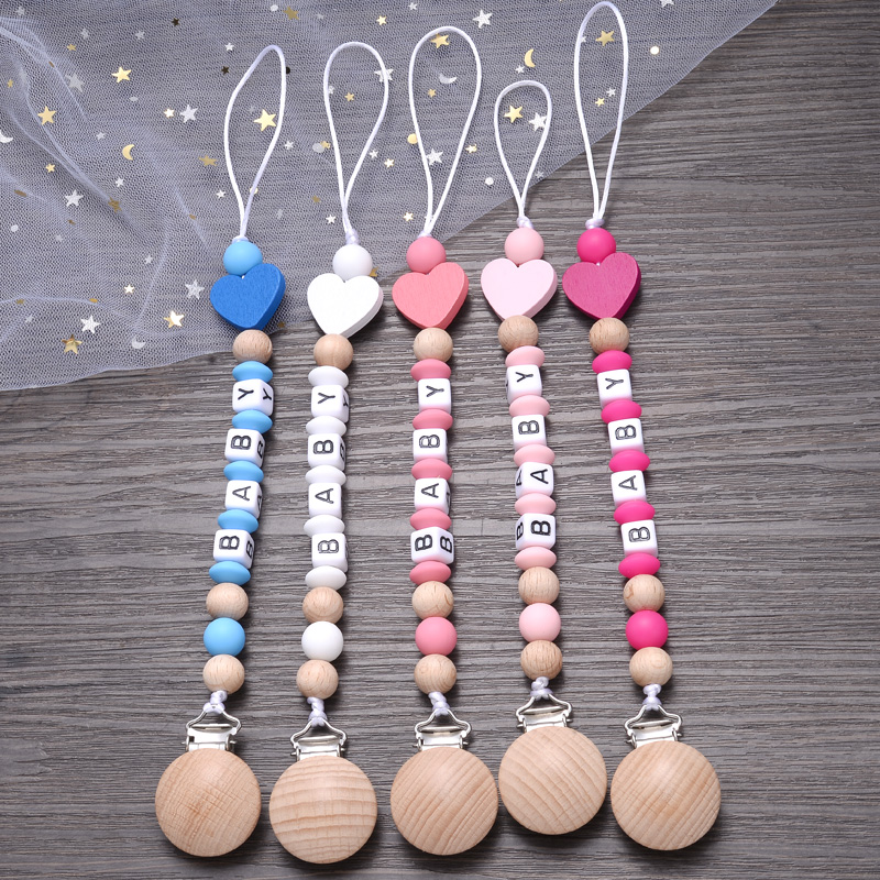 Baby Food Name - Soporte para pezones de madera con