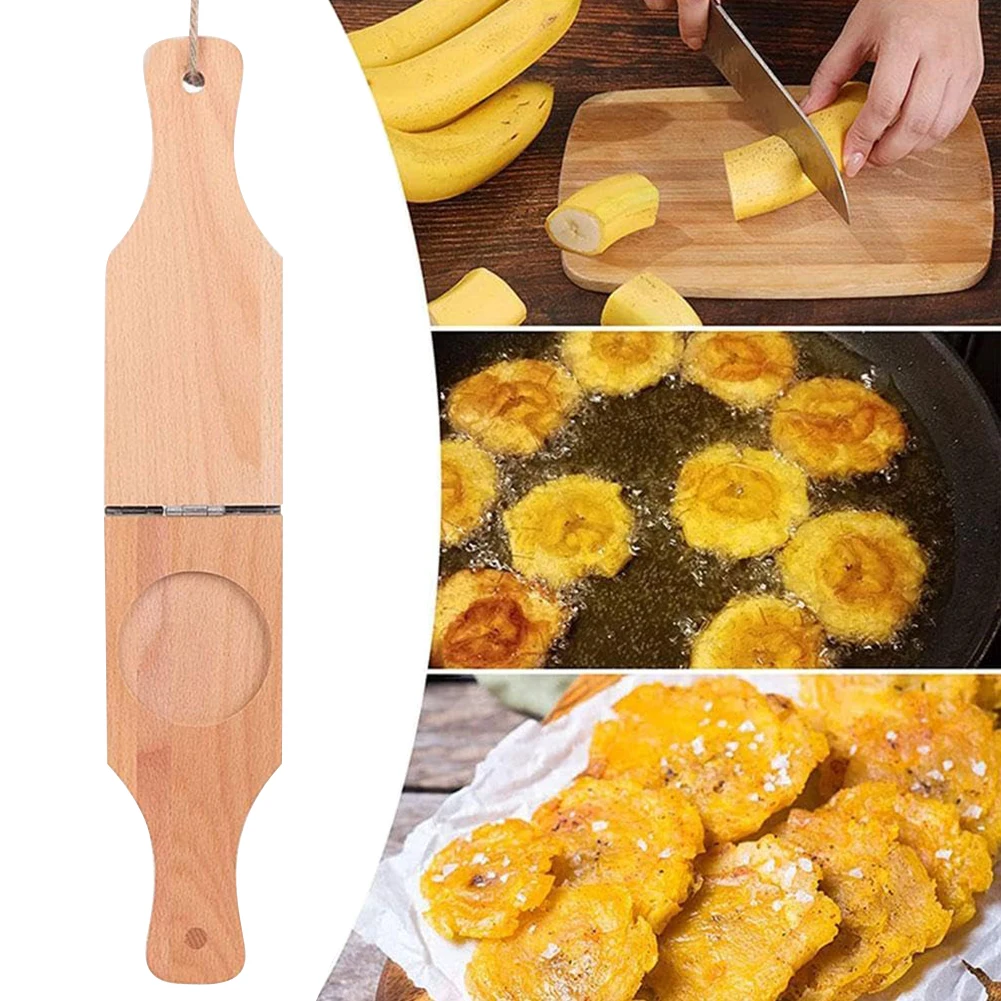 Baby Food Banana - Prensa de madera con mango ergonómico,