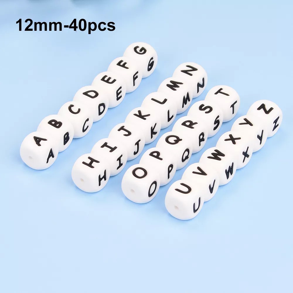 Baby Food Name - LOFCA 40 unids/lote alfabeto 12mm cuentas