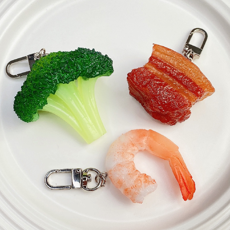 Baby Food Shrimp - LLavero de comida de simulación, cerdo