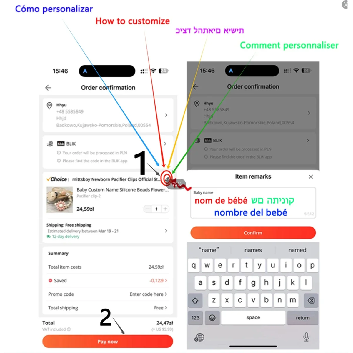 Cadena de chupete de bebé pers - Baby Food Name reseña y precio
